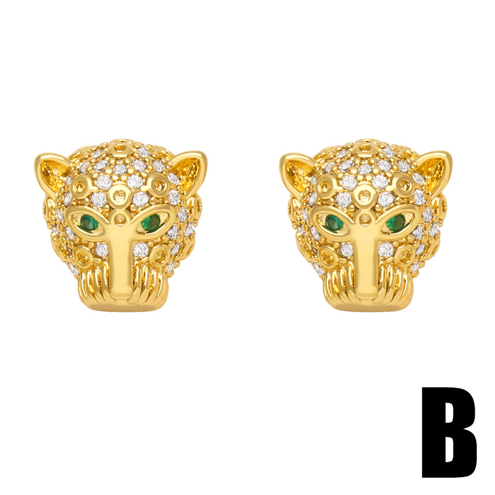 Pendientes De Cobre Con Cabeza De Leopardo Animal al por mayor